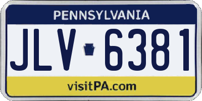 PA license plate JLV6381