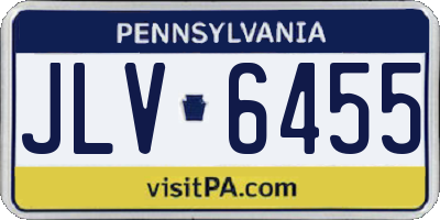 PA license plate JLV6455