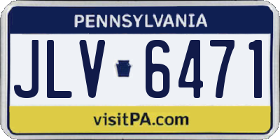 PA license plate JLV6471