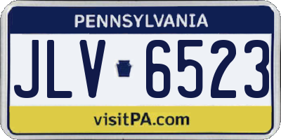 PA license plate JLV6523