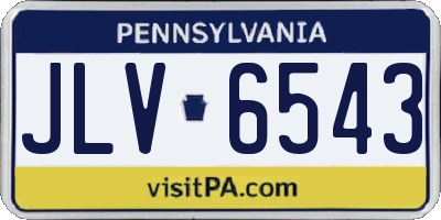 PA license plate JLV6543