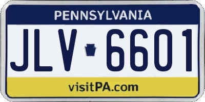 PA license plate JLV6601