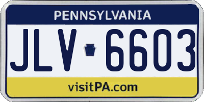 PA license plate JLV6603