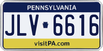 PA license plate JLV6616