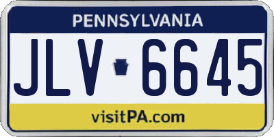 PA license plate JLV6645