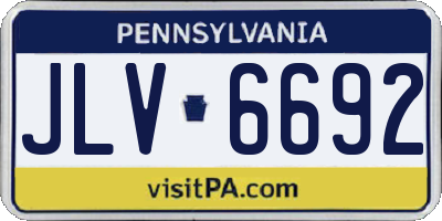 PA license plate JLV6692