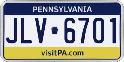 PA license plate JLV6701