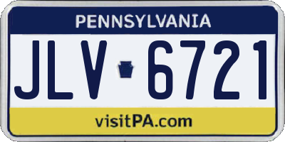 PA license plate JLV6721