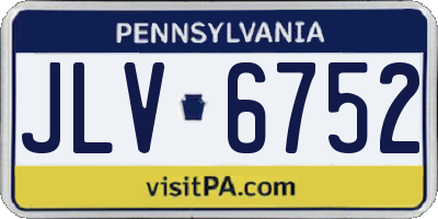 PA license plate JLV6752