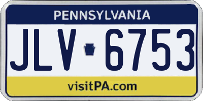 PA license plate JLV6753