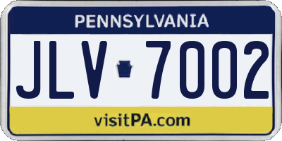 PA license plate JLV7002