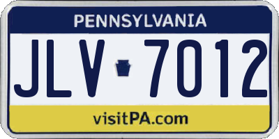 PA license plate JLV7012