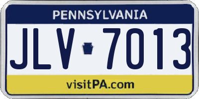 PA license plate JLV7013