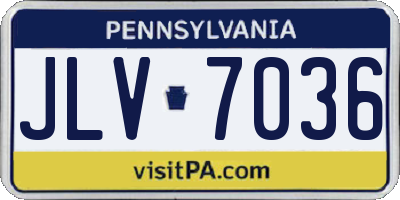 PA license plate JLV7036