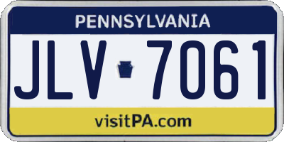 PA license plate JLV7061