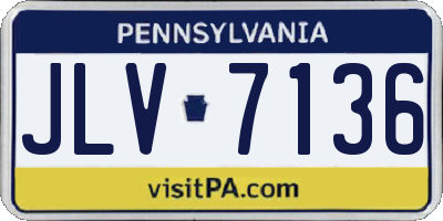 PA license plate JLV7136