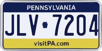 PA license plate JLV7204