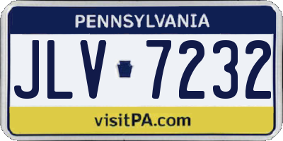 PA license plate JLV7232
