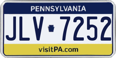 PA license plate JLV7252