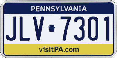 PA license plate JLV7301