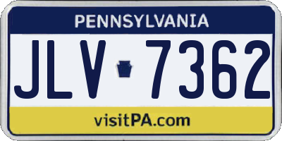 PA license plate JLV7362