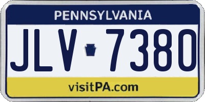 PA license plate JLV7380