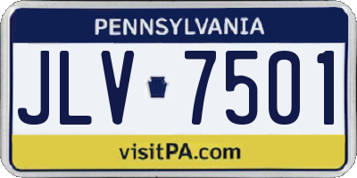 PA license plate JLV7501