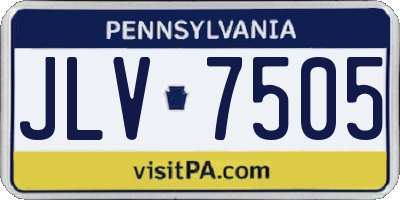 PA license plate JLV7505