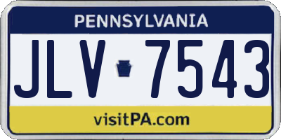 PA license plate JLV7543