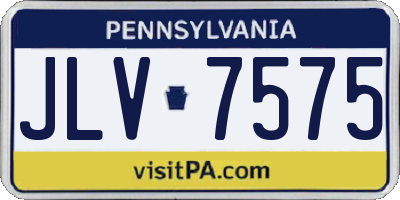 PA license plate JLV7575