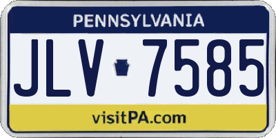 PA license plate JLV7585