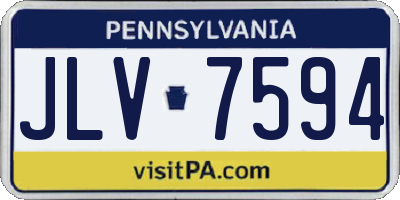 PA license plate JLV7594