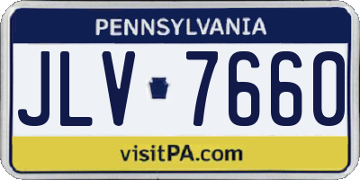PA license plate JLV7660