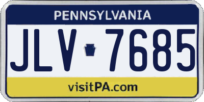 PA license plate JLV7685