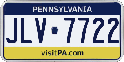 PA license plate JLV7722