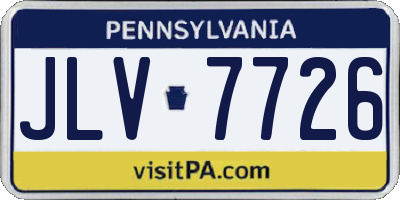 PA license plate JLV7726