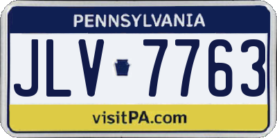 PA license plate JLV7763