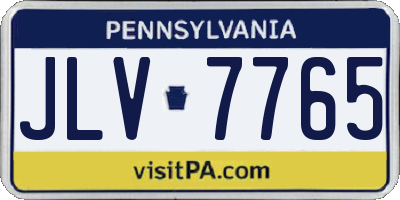 PA license plate JLV7765