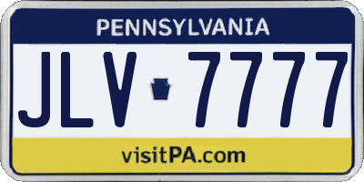 PA license plate JLV7777
