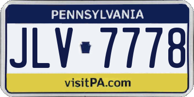 PA license plate JLV7778