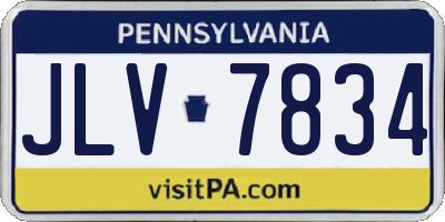 PA license plate JLV7834