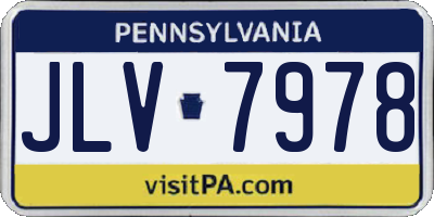PA license plate JLV7978