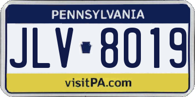 PA license plate JLV8019