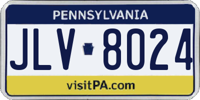 PA license plate JLV8024