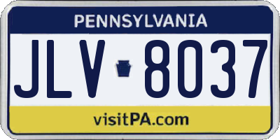 PA license plate JLV8037