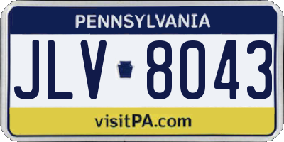 PA license plate JLV8043