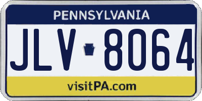 PA license plate JLV8064