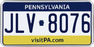 PA license plate JLV8076