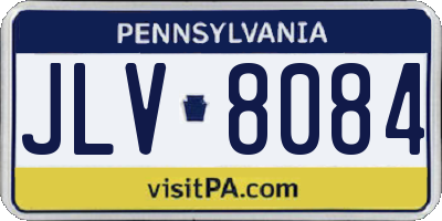 PA license plate JLV8084