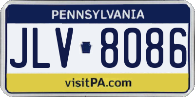 PA license plate JLV8086